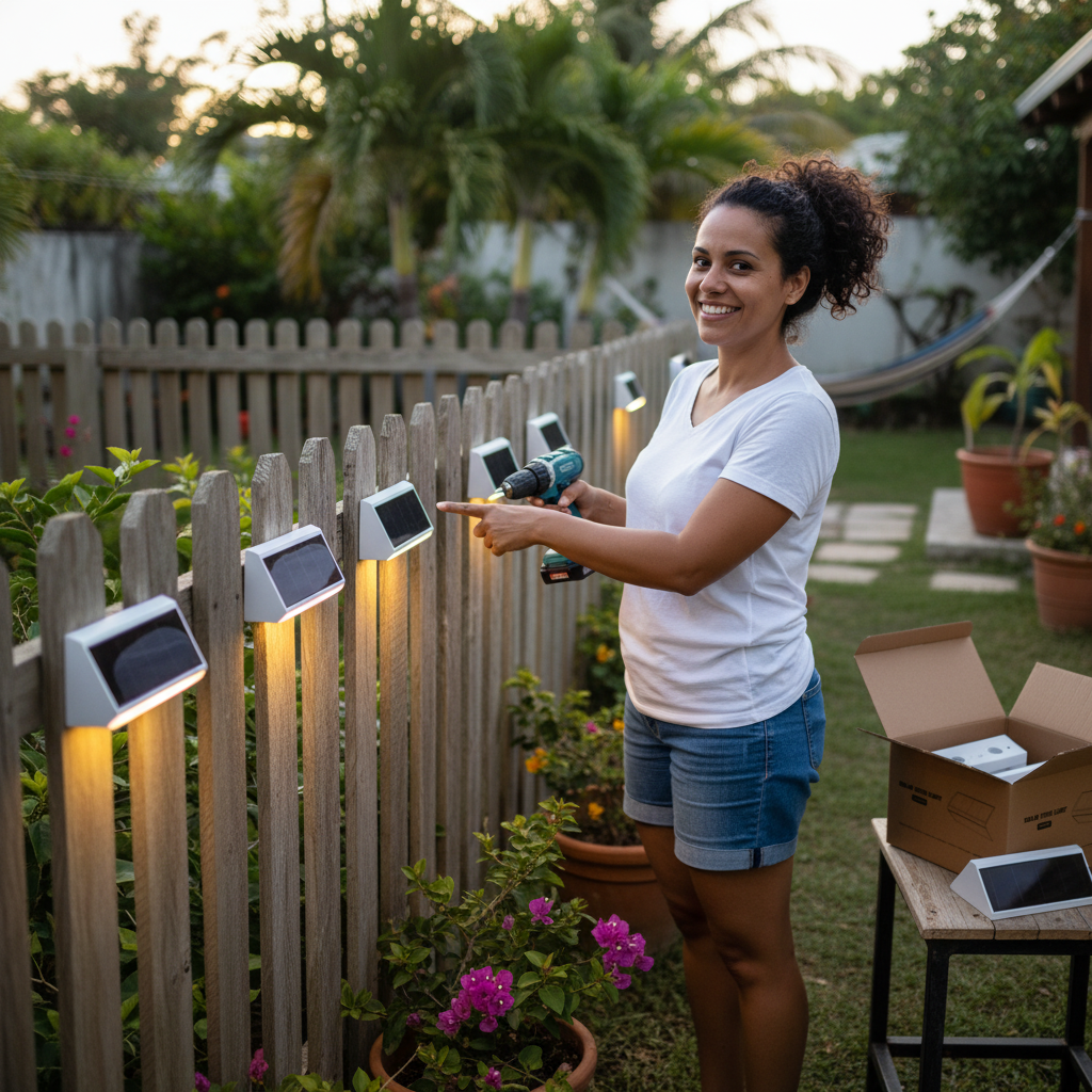 Ilumina tu jardín con estas lámparas solares para valla
