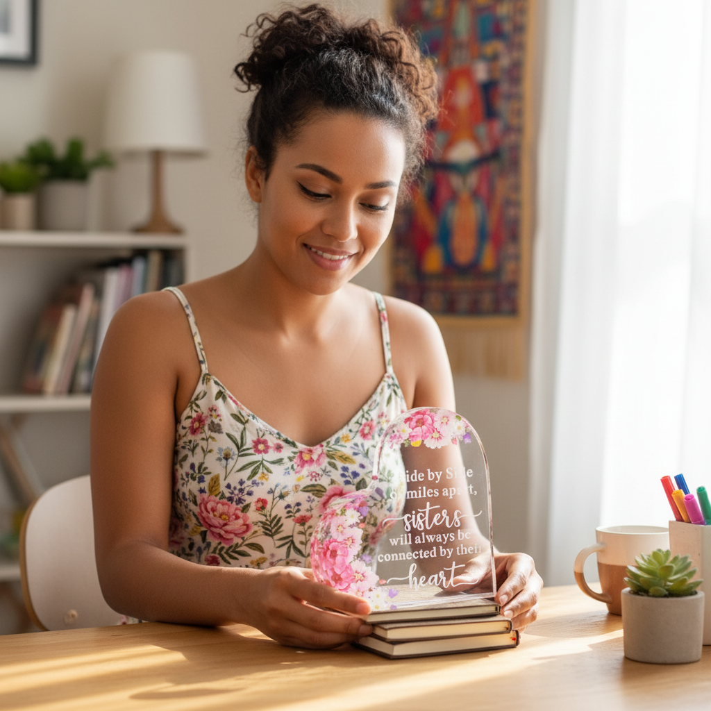 Adorno Corazón "Hermanas Unidas por el Corazón"