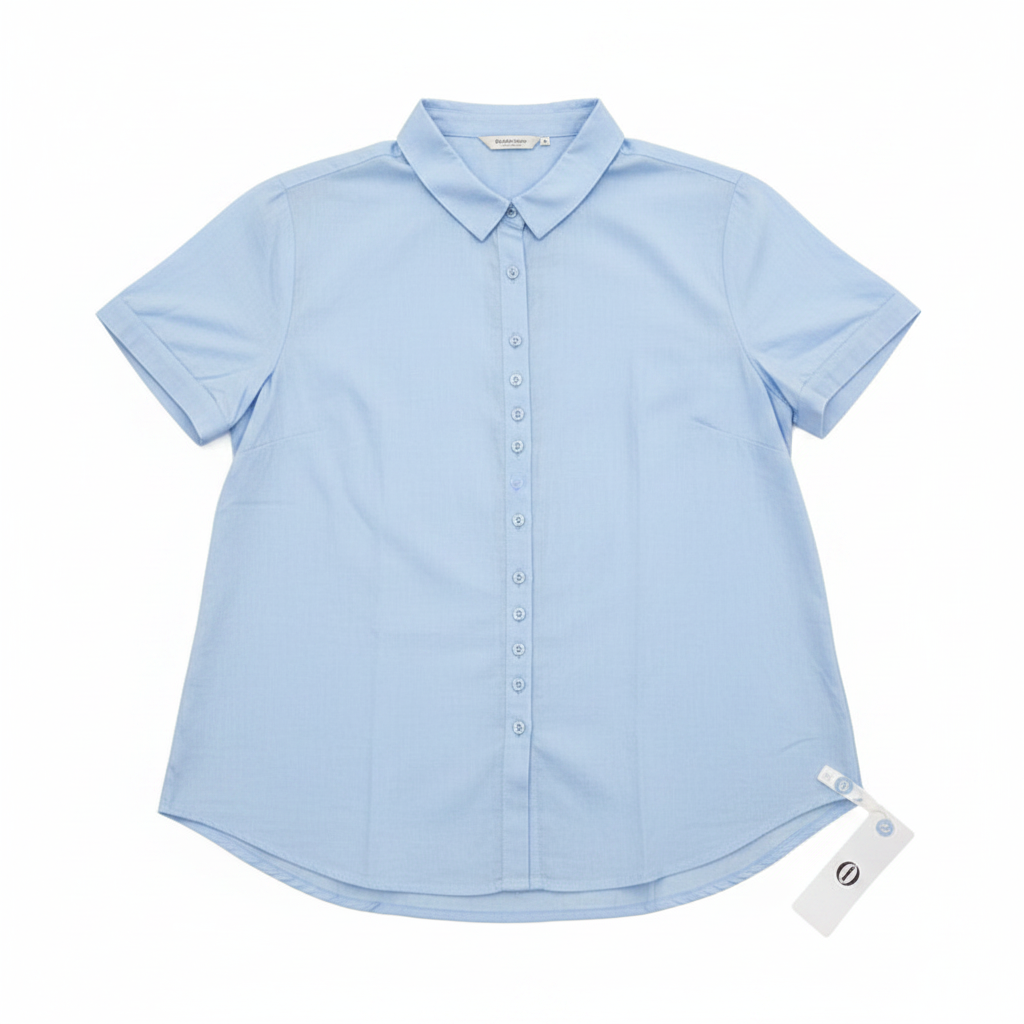 Camisa de Algodón Manga Corta para Mujer - Estilo y Frescura size L