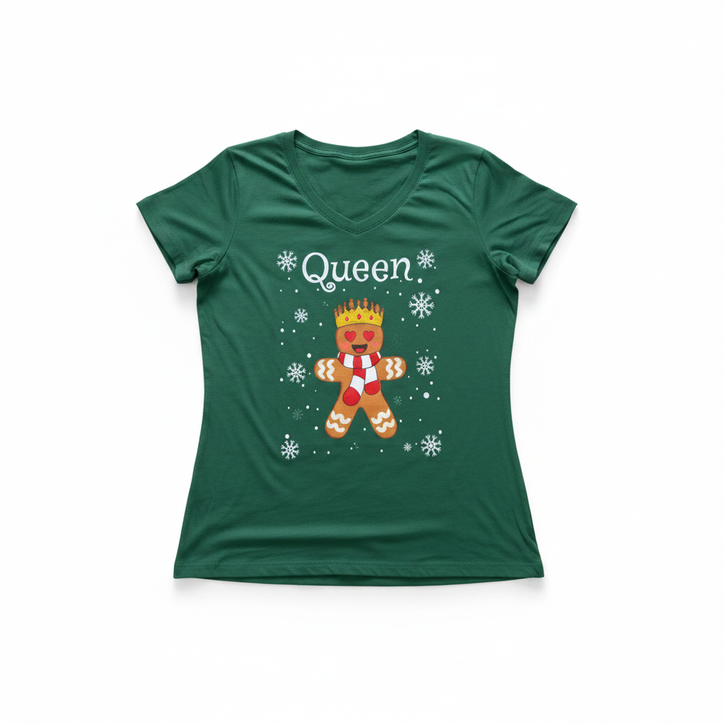 Camiseta "Queen" Navideña de Galleta de Jengibre size L