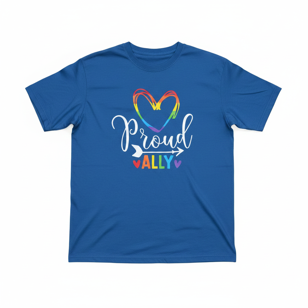 Camiseta Corazón Arcoíris "Proud Ally" size s