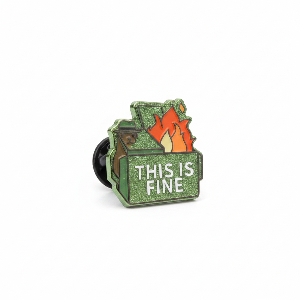 Pin "This is Fine" para tu mochila o jacket