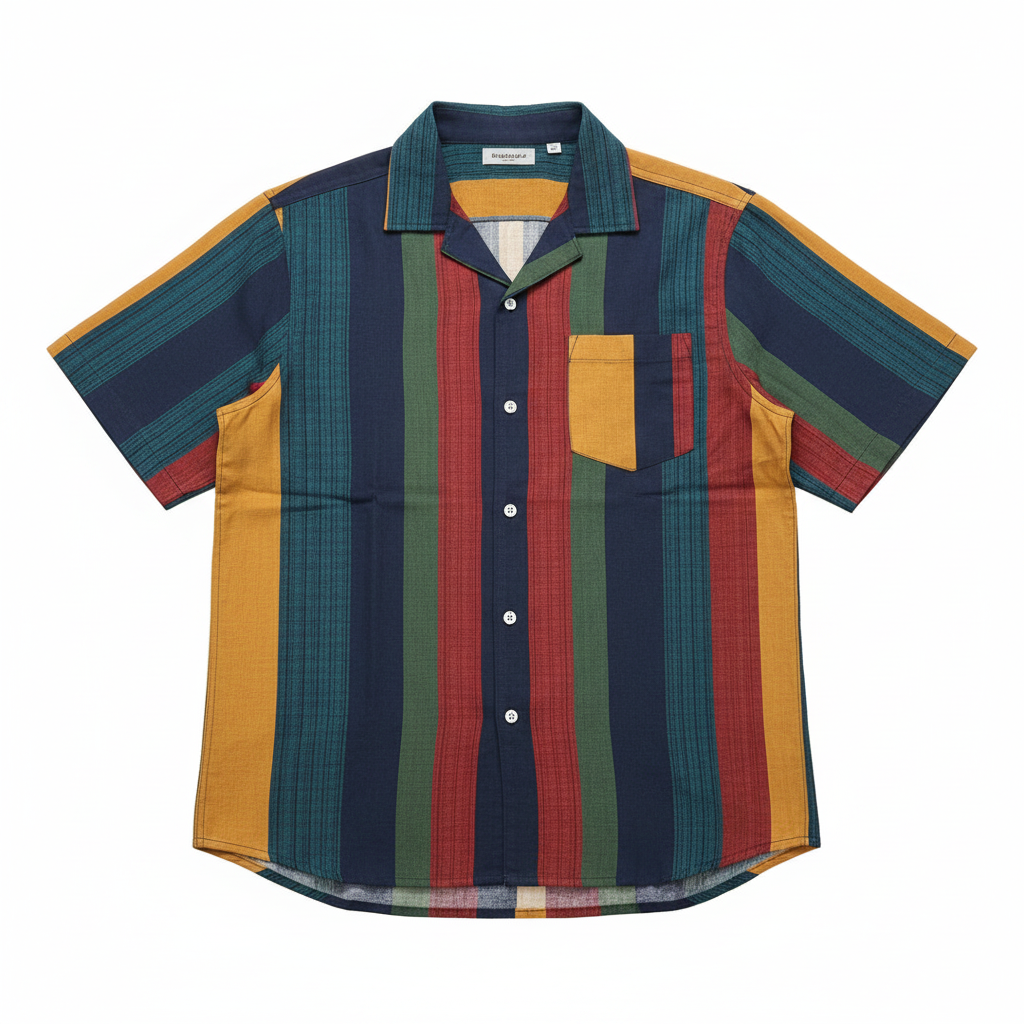 Camisa Hawaiana Rayada para Hombre SIZE L