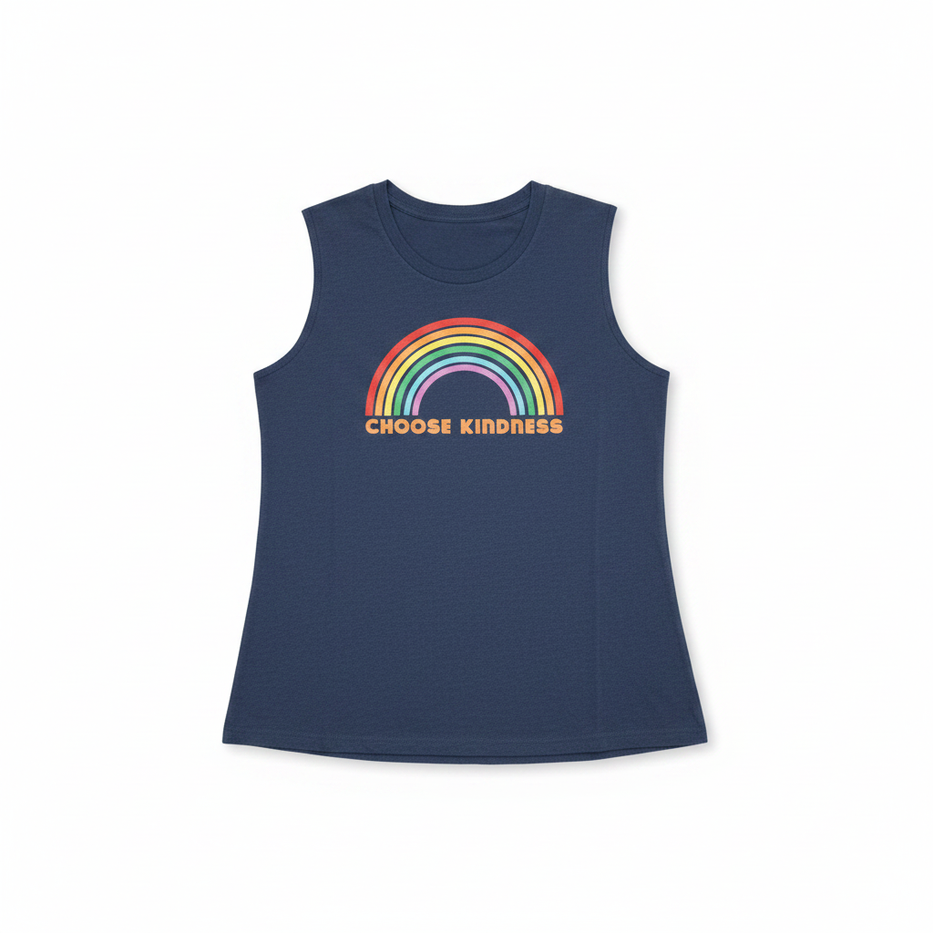 Camiseta sin Mangas 'Choose Kindness' con Arcoíris Vibrante size L