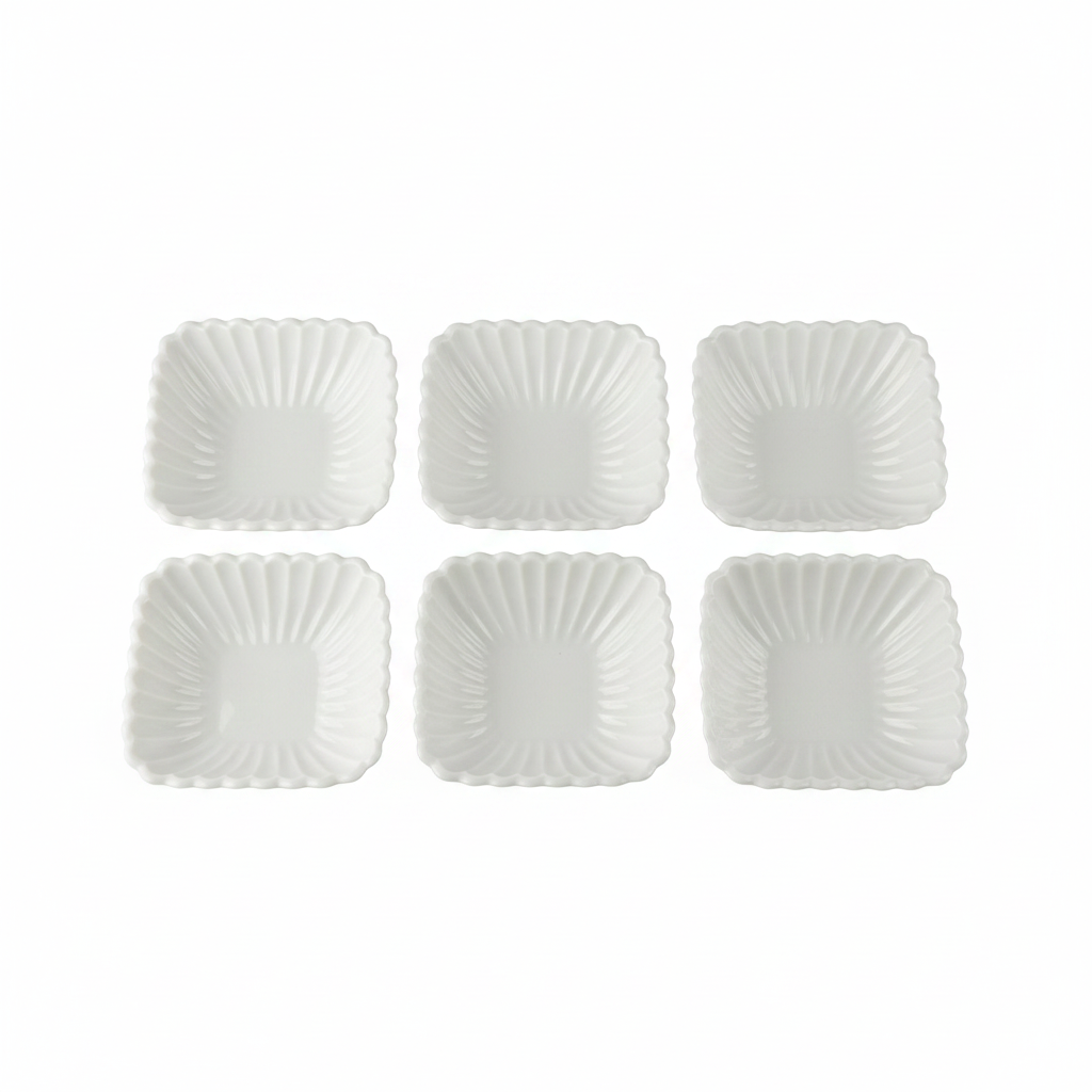 Set de 6 Platos Cuadrados 'Party Time' en Porcelana r