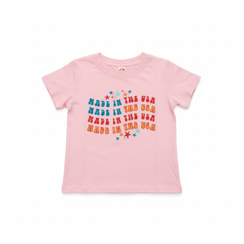 T-shirt Rosa 'Made in the USA' para Niños size 80