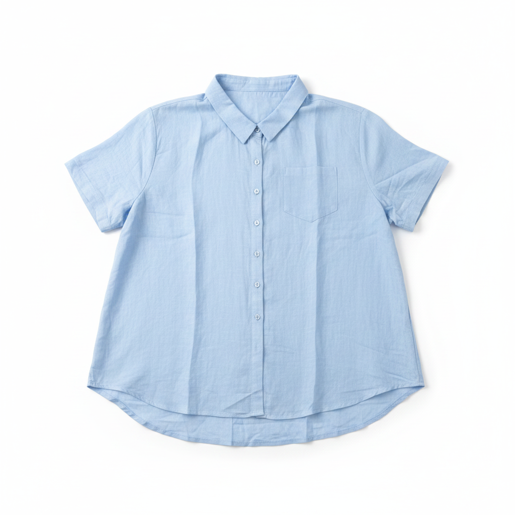 Camisa Ligera de Lino Azul Claro size Xxl
