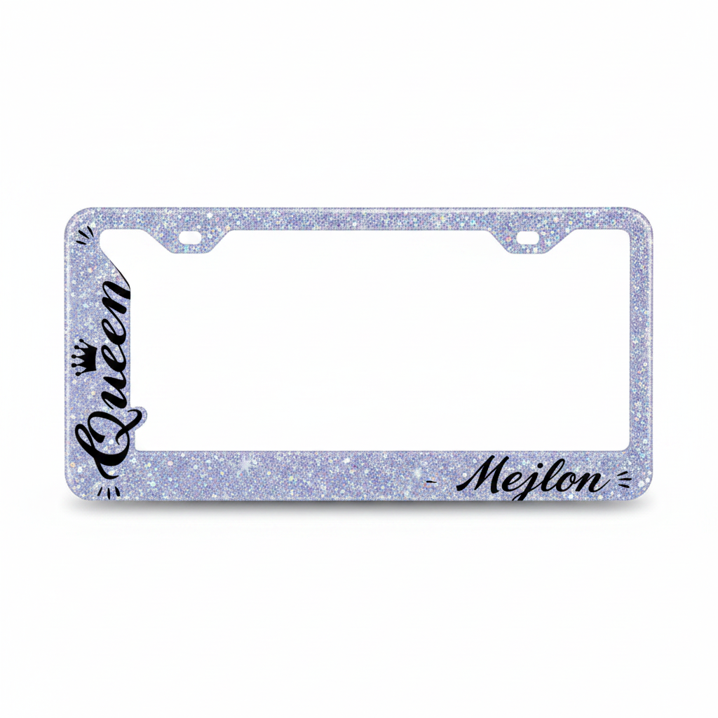 Porta Placa "Queen" Brillante para Mujer