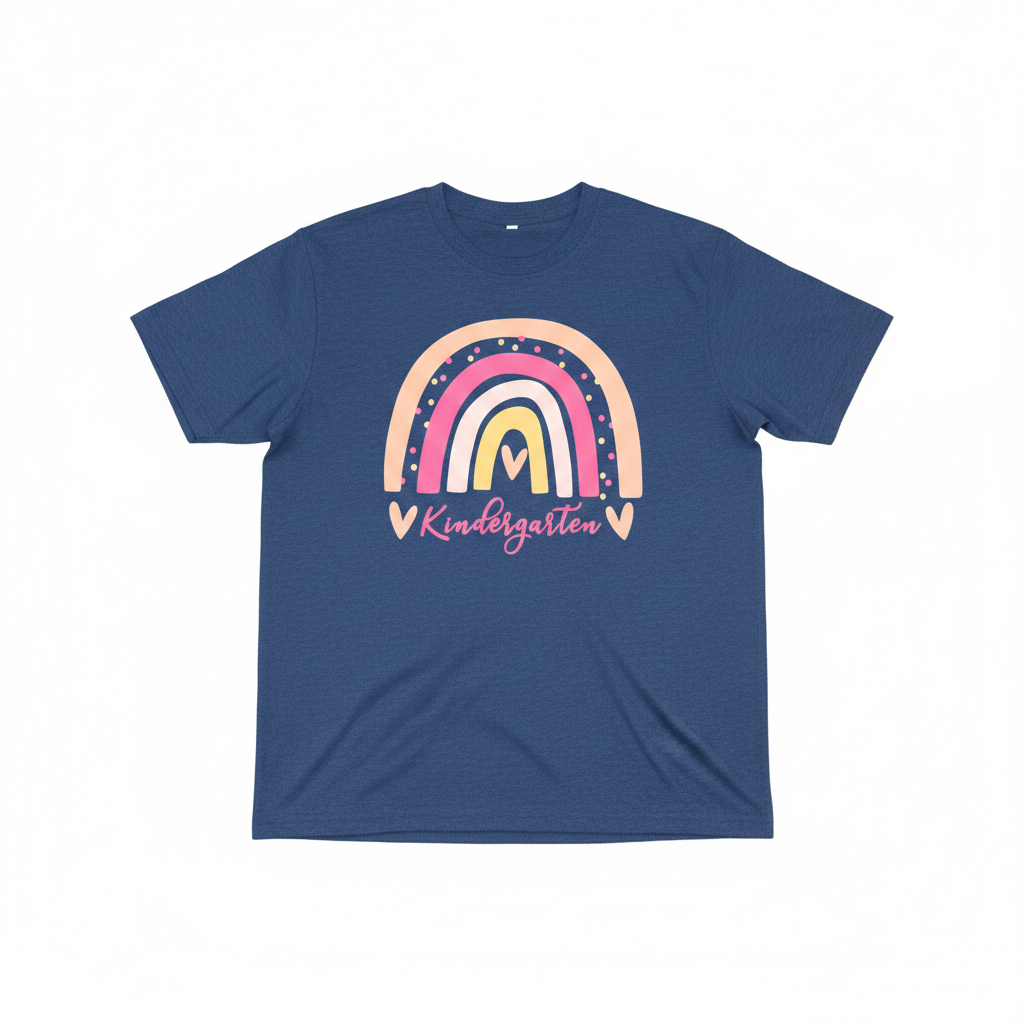 Camiseta "Kindergarten" con Arcoíris