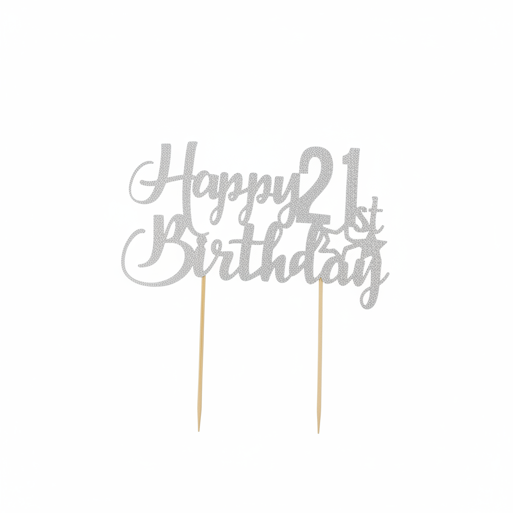Topper "Feliz Cumpleaños 21" Brillante