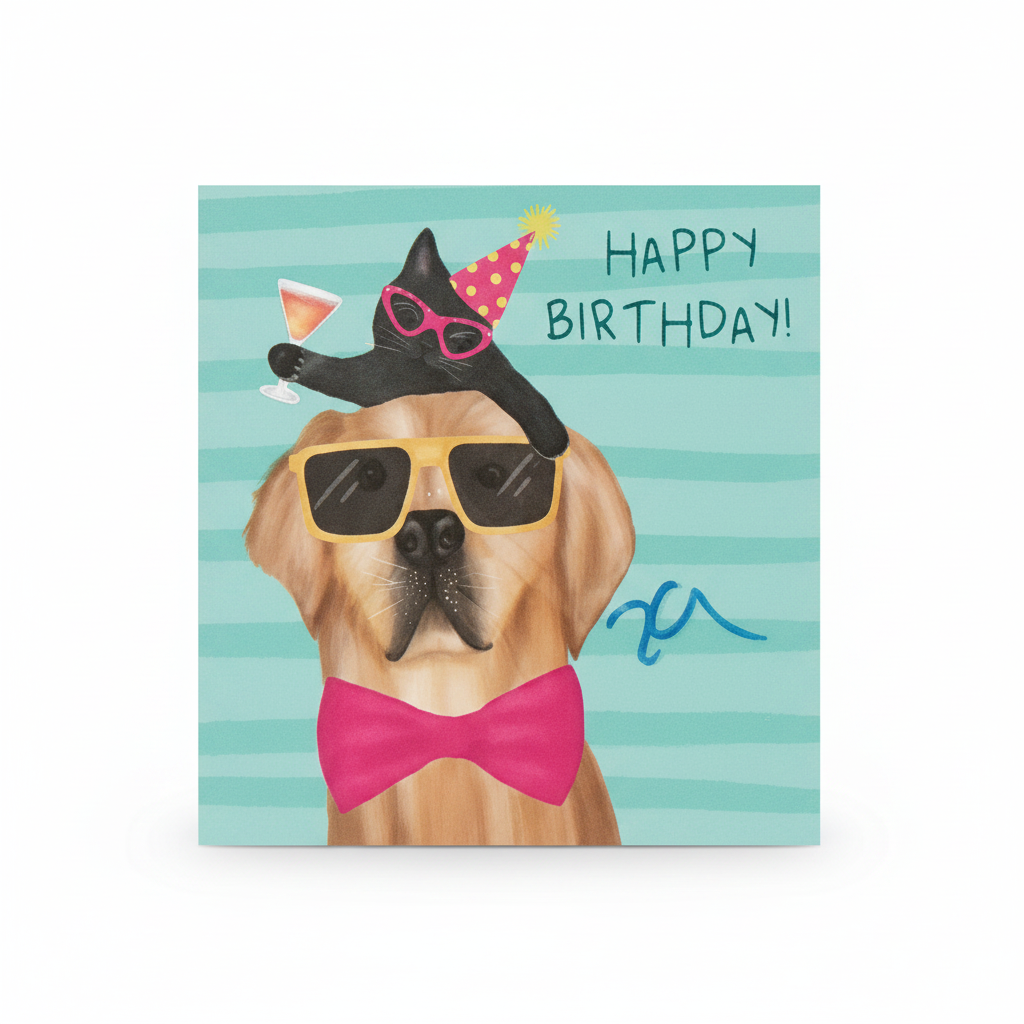Tarjeta de Cumpleaños Divertida para Amantes de Perros