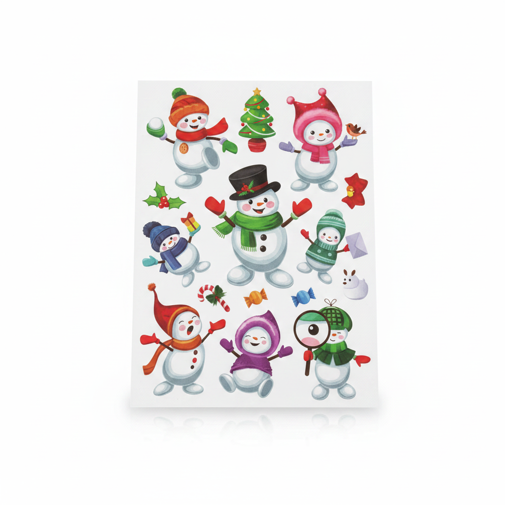 Stickers Navideños de Muñecos de Nieve