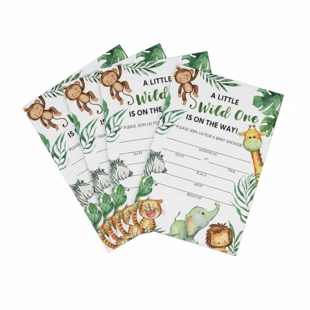 Invitaciones "A Little Wild One" para Baby Shower
