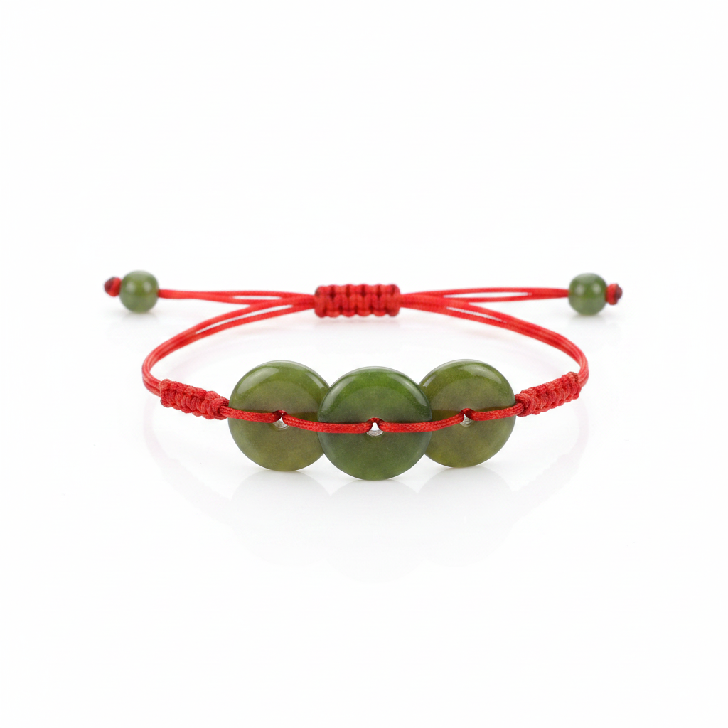 Pulsera de Monedas de Jade Auténtico