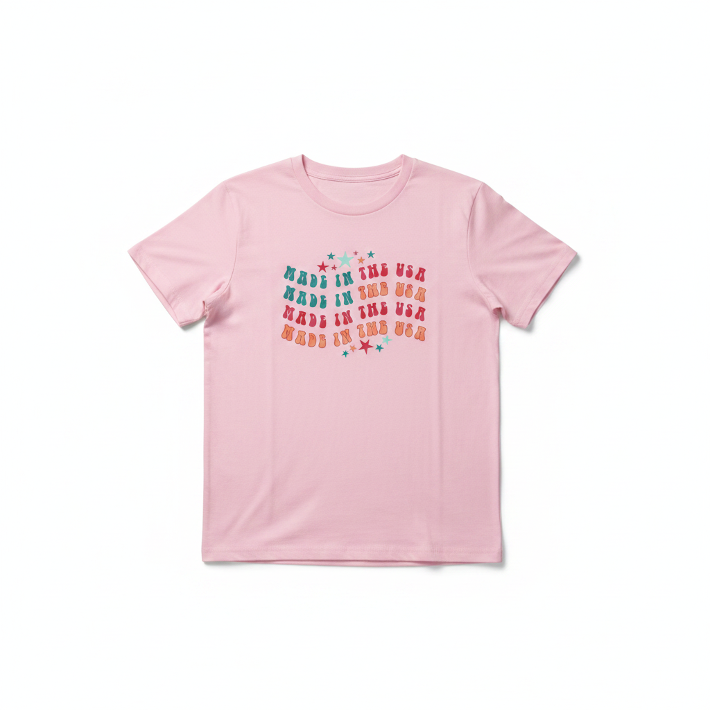 Camiseta Rosada 'Made in the USA'  , SIZE 120
