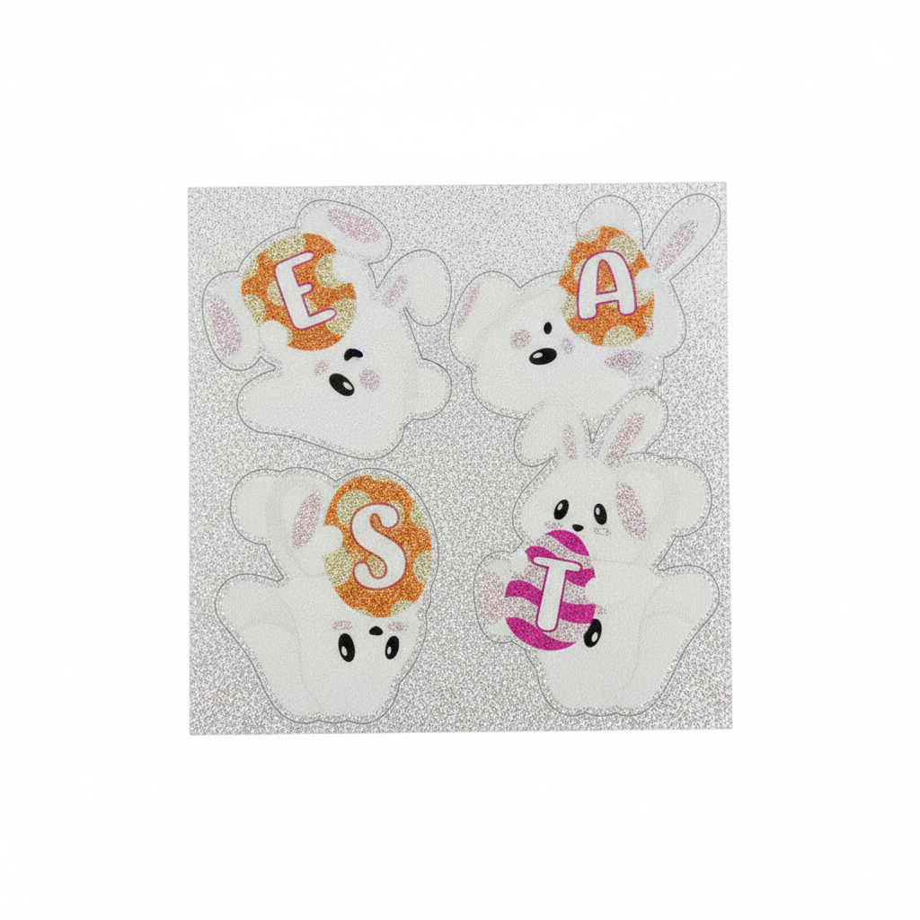 Stickers Divertidos de Conejitos para Pascua