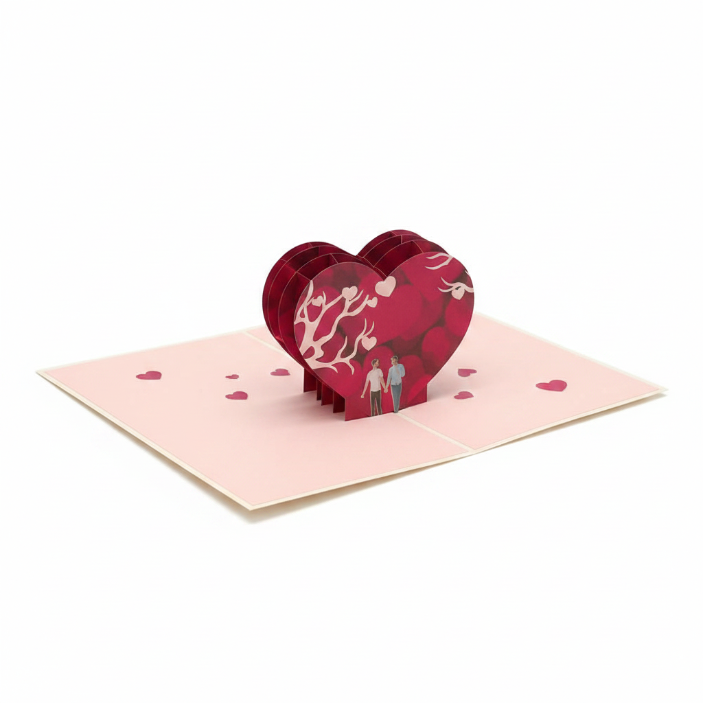 Tarjeta Corazón 3D - ¡Celebra el Amor!