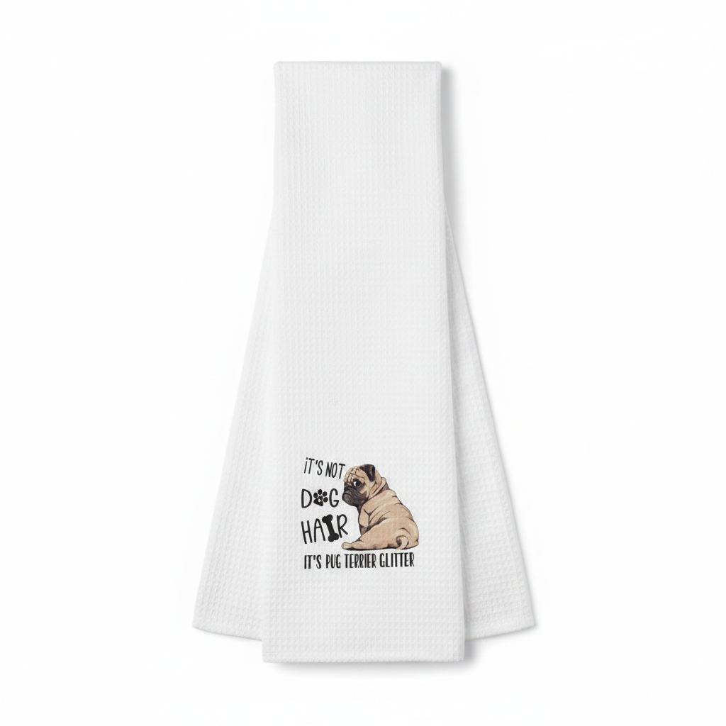 Paño de Cocina "Pug Glitter" - ¡El Toque Divertido que tu Cocina Necesita!