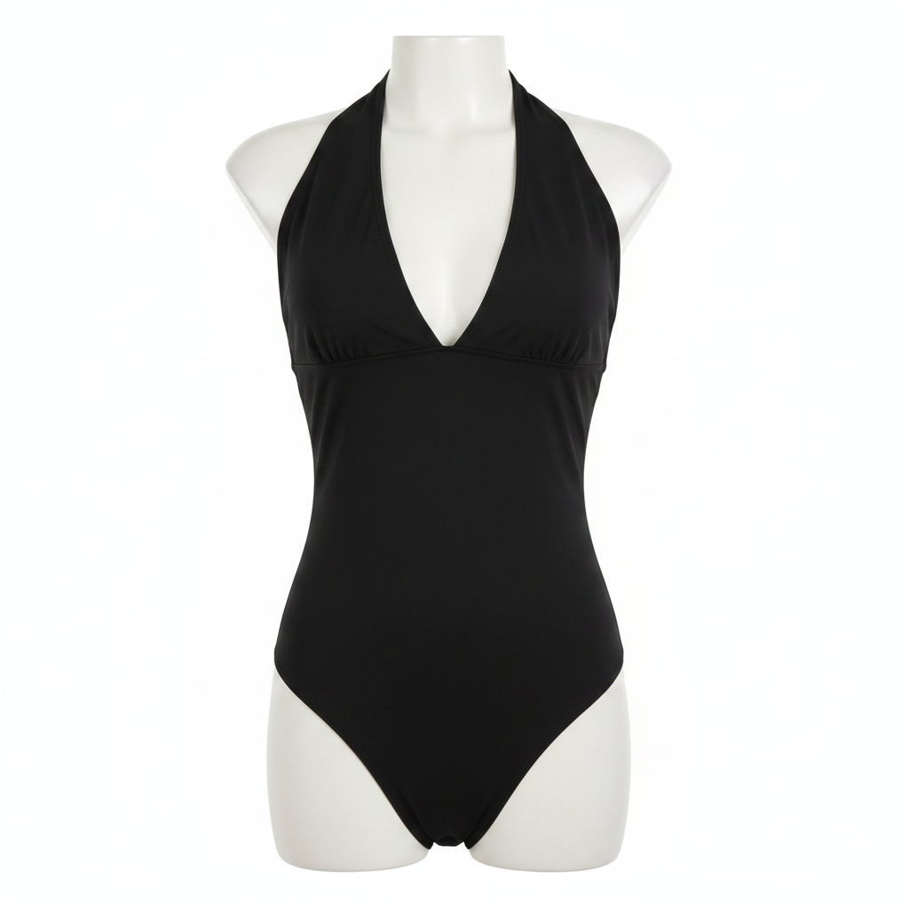 Body Negro Escotado con Tirantes al Cuello one size e