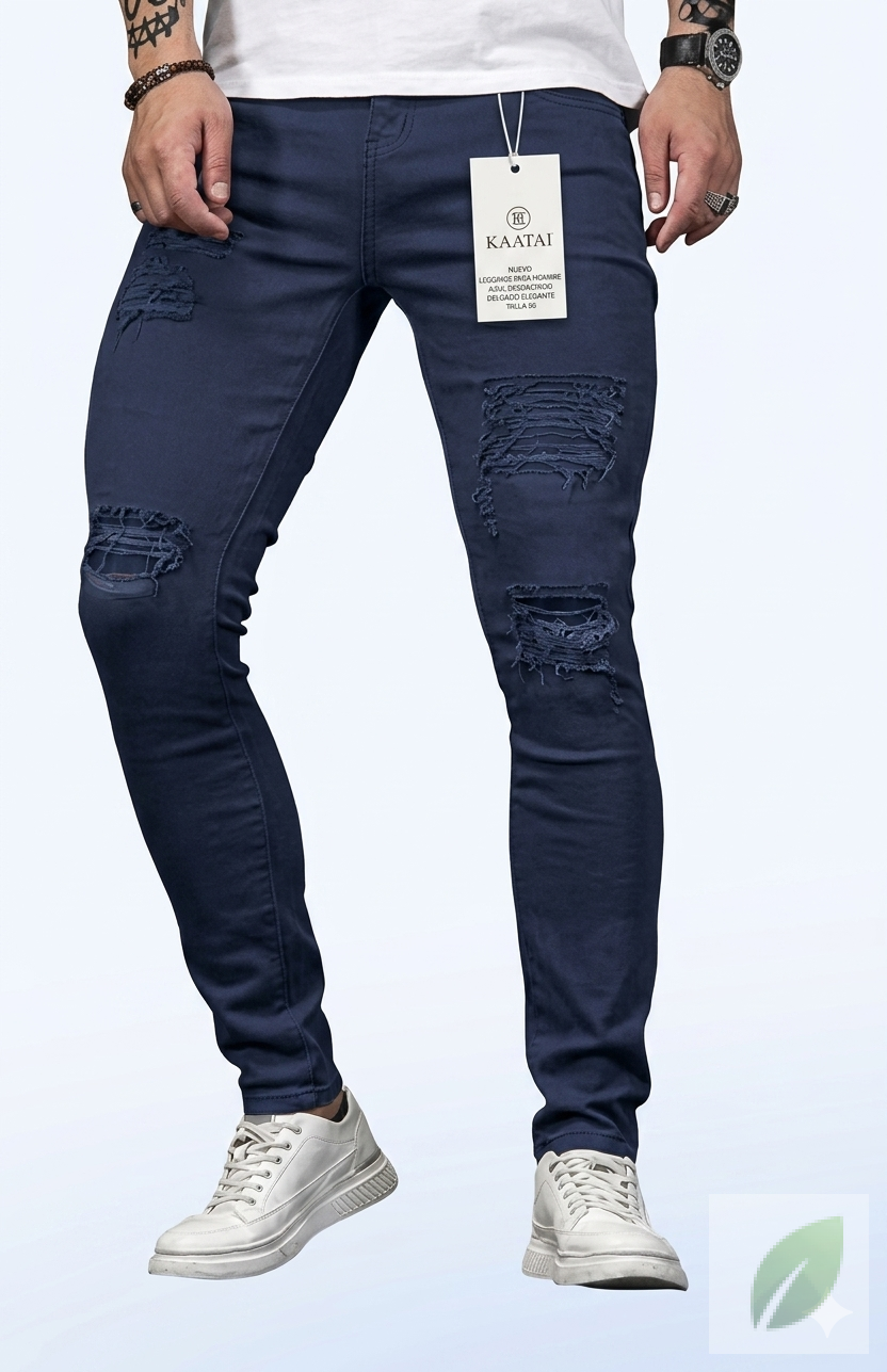 Pantalón Kaatai Desgastado Azul Hombre SIZE 36