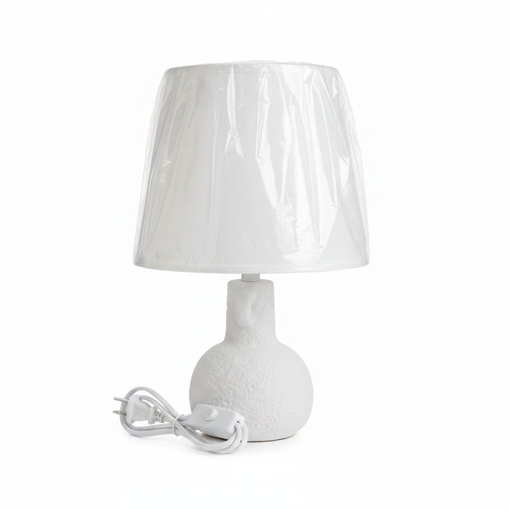 Lámpara de mesa de cerámica 1 15 15c 15cm Blanc G Gri Gris
