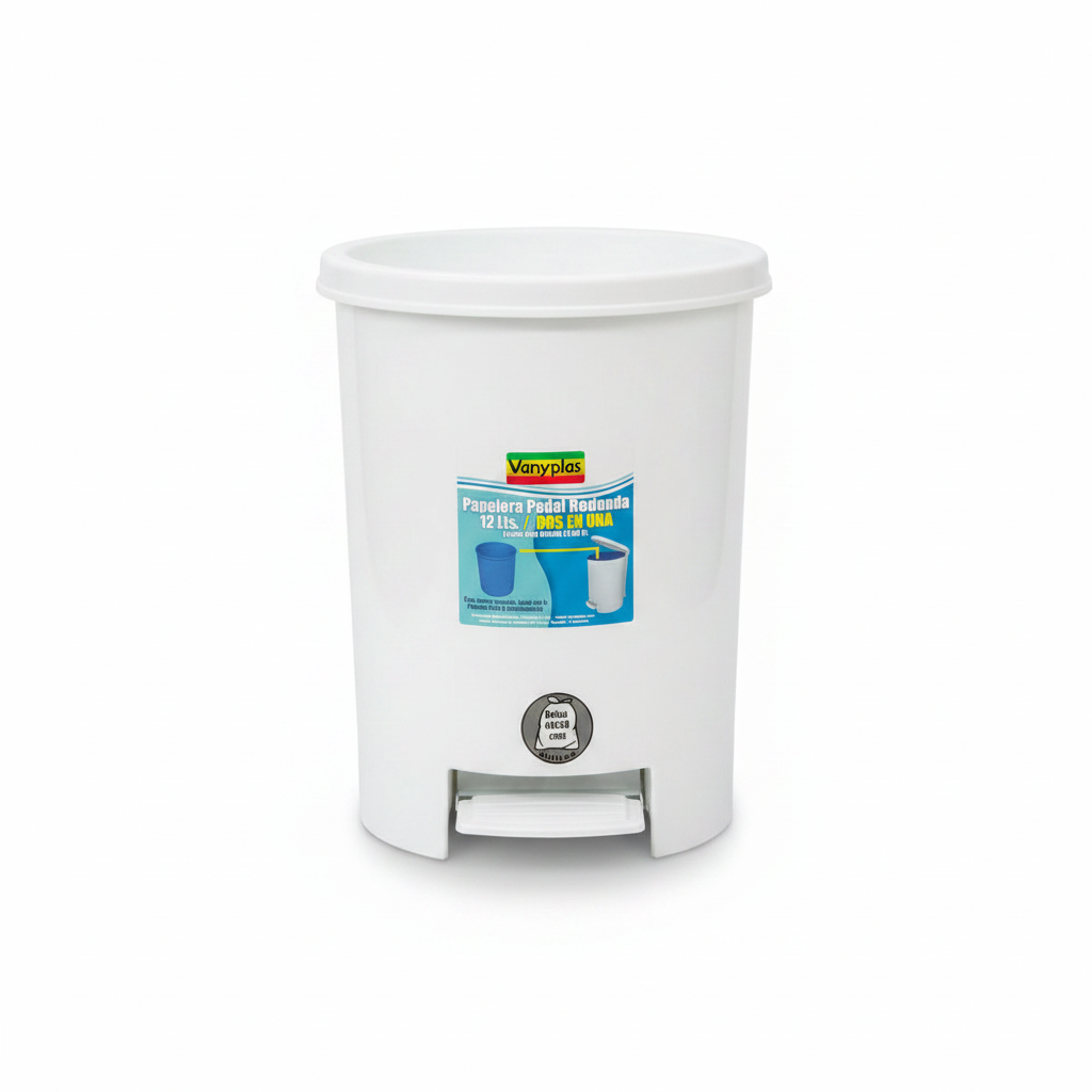 Papelera Pedal Redonda Vanyplas 12 Lts