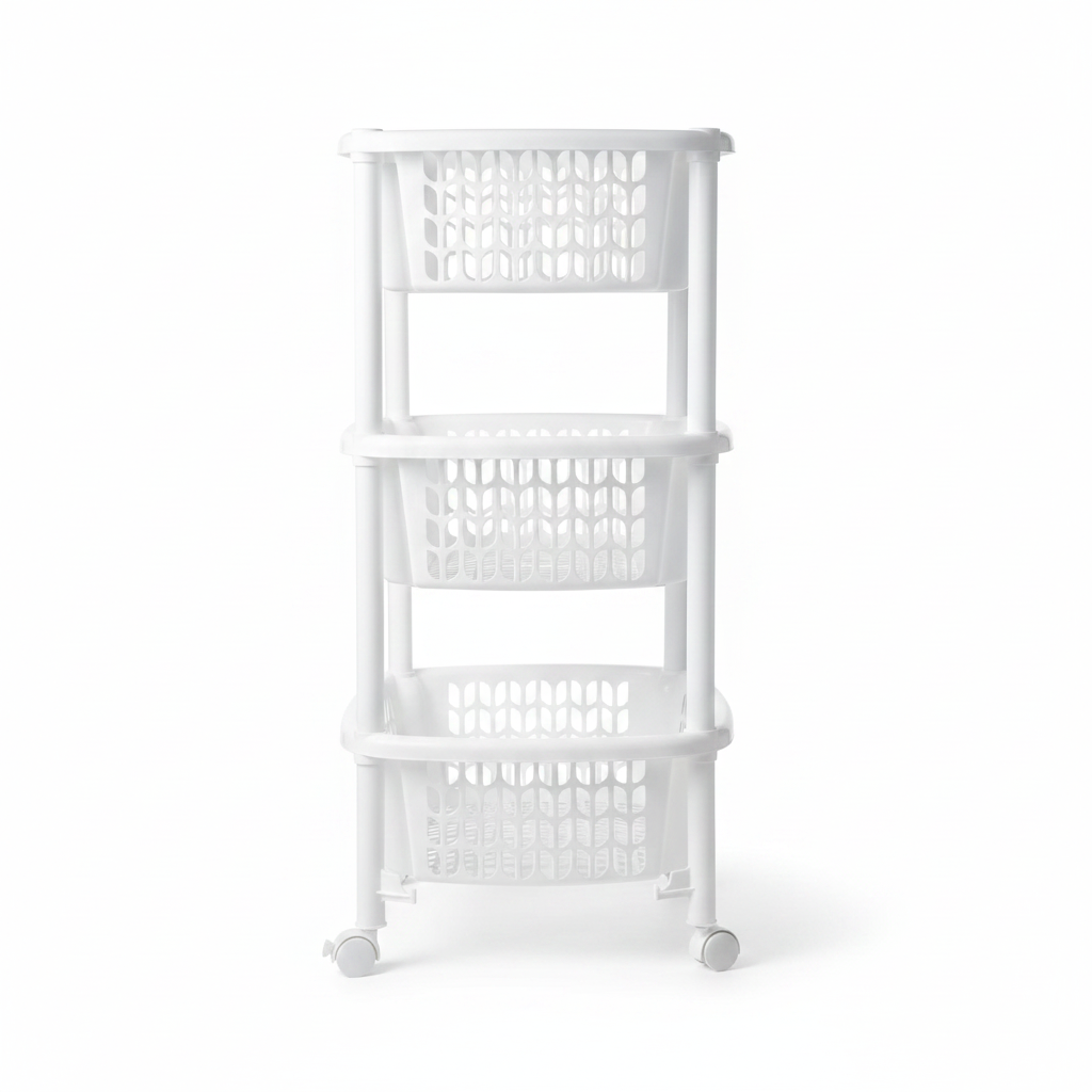 Organizador de cestas blanco 3 niveles