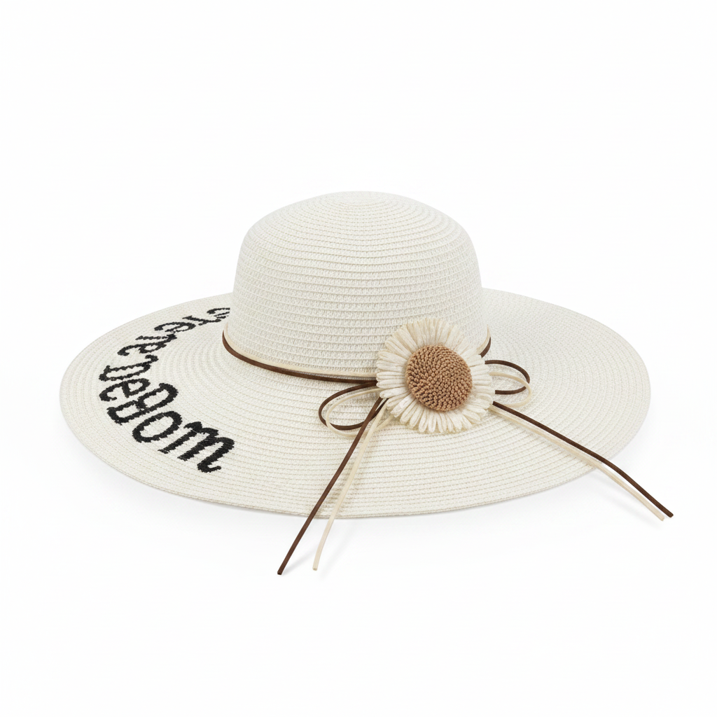 Sombrero de playa de paja 1 10 10c 10cm Bl Bla Blan Blanc Blanco