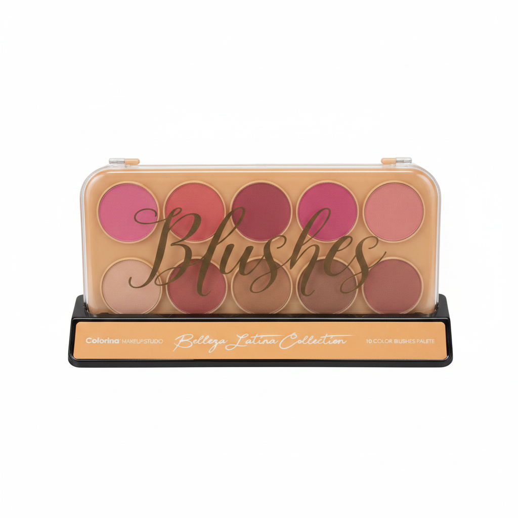 Paleta de Rubores Colorina Belleza Latina Collection 10 COLOR BLUSHES PALETTE .