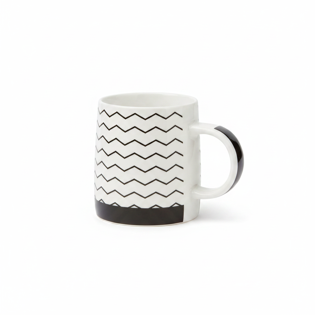 Taza con diseño zigzag