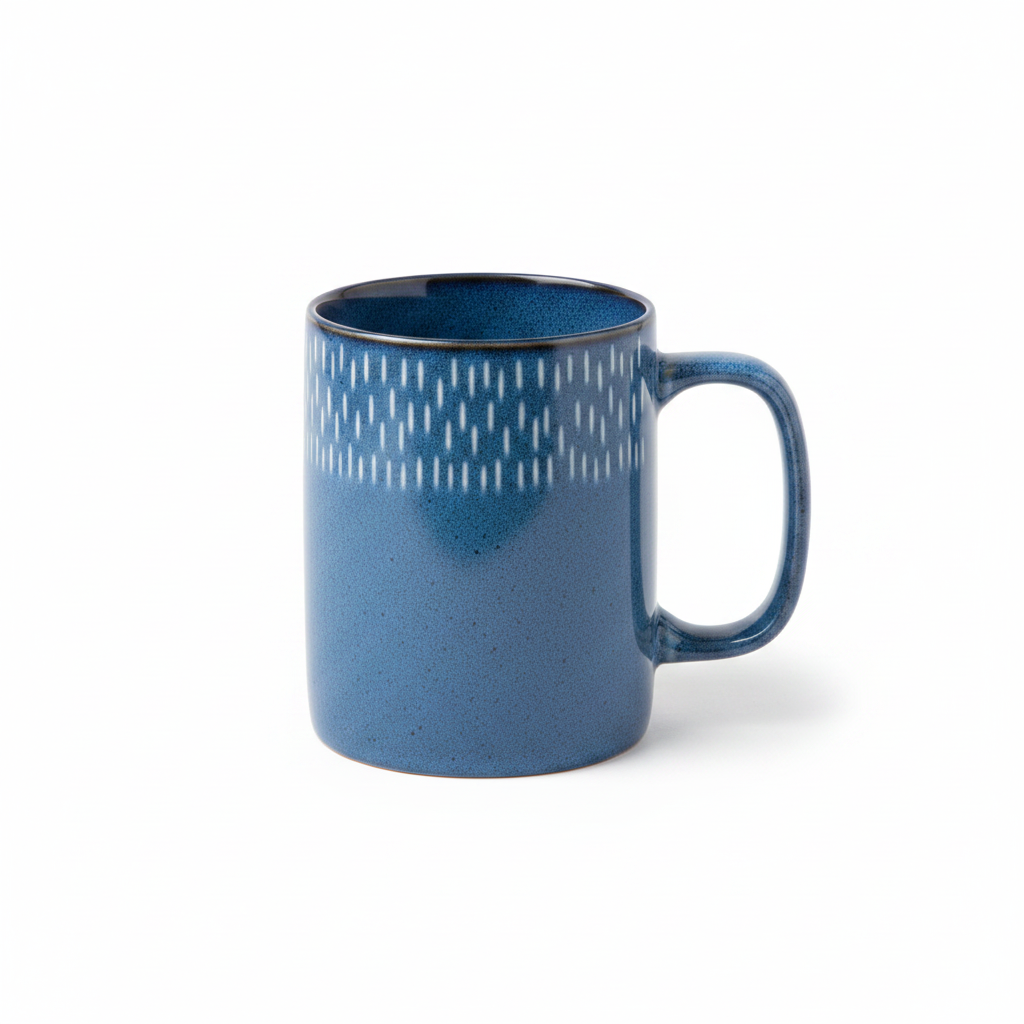 Taza de cerámica azul