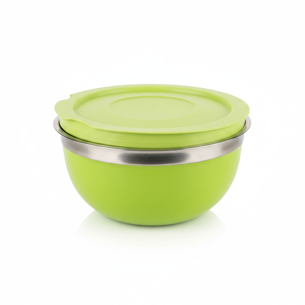 Ensaladera de Acero con Tapa Plástica 34cm
