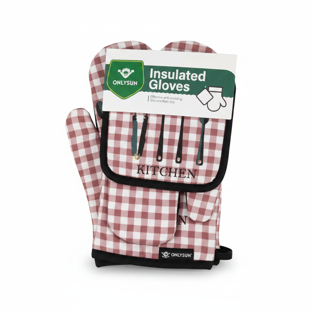 Guantes de cocina a cuadros