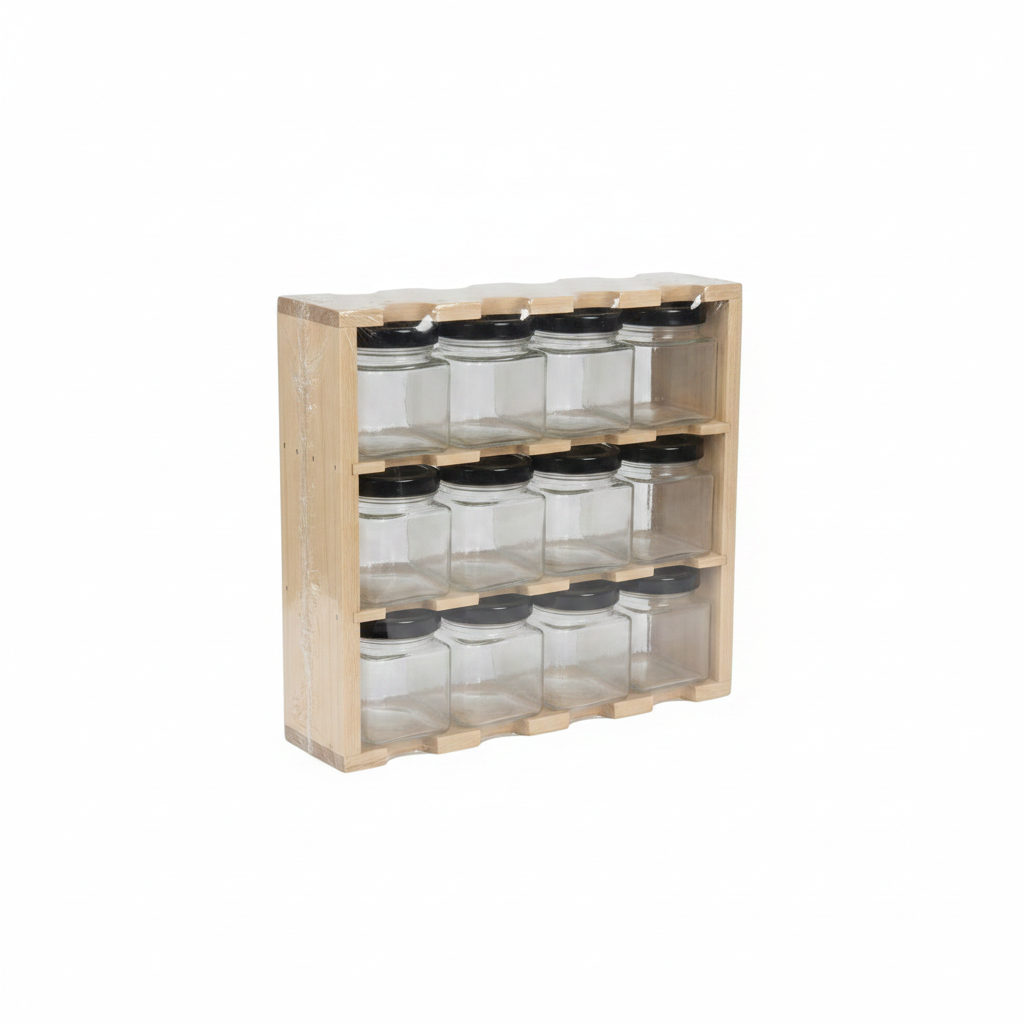 Set de 12 frascos de vidrio con tapa 12 unidades