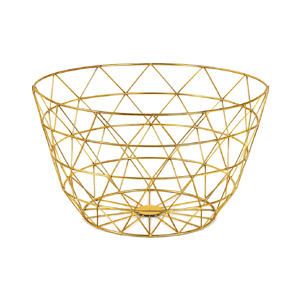 Canasta Decorativa Geométrica Dorada