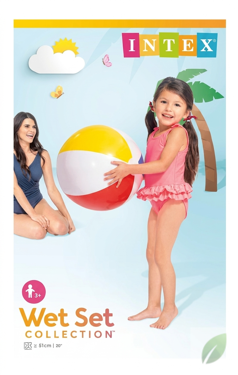 Pelota Inflable de Playa Intex Colores Brillantes 61 cm