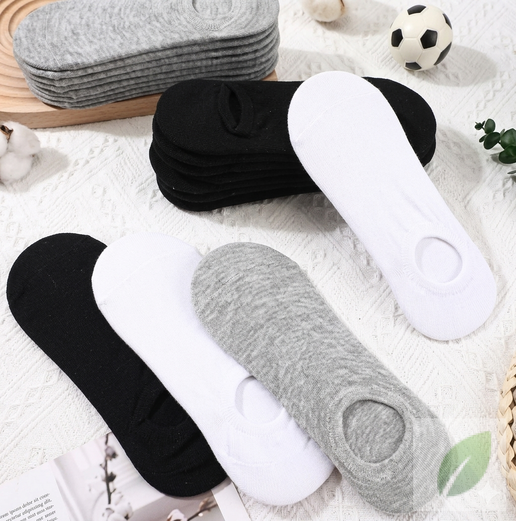 Pack de 10 Medias Tobilleras Súper Cortas Unisex Blancas