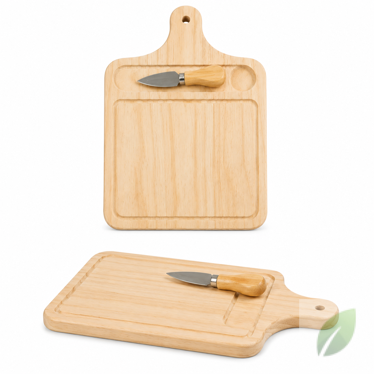 Tabla de Picar de Madera para Pizza con Cuchillo