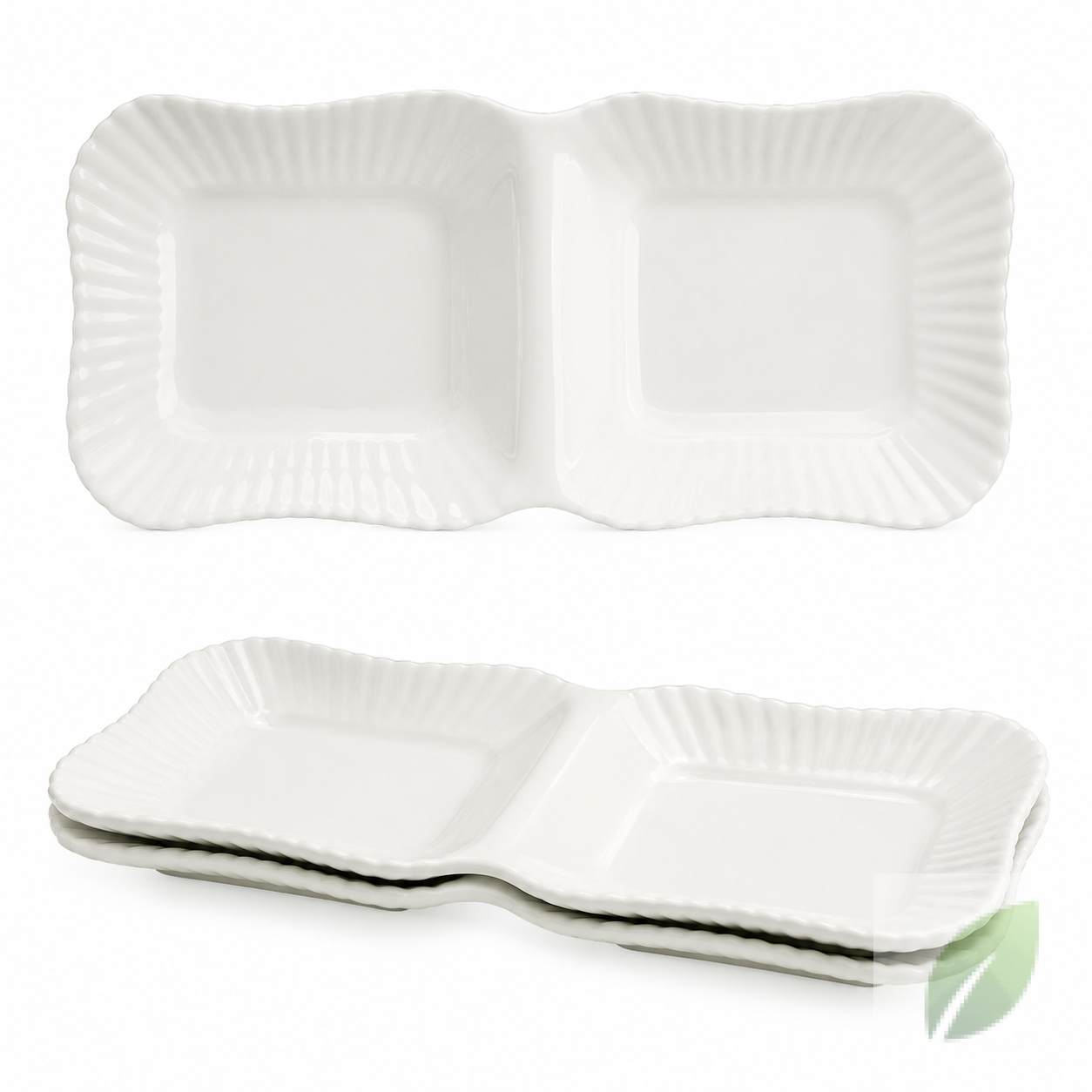 Set de Bandeja y Bowls de Porcelana Blanca 3 Piezas
