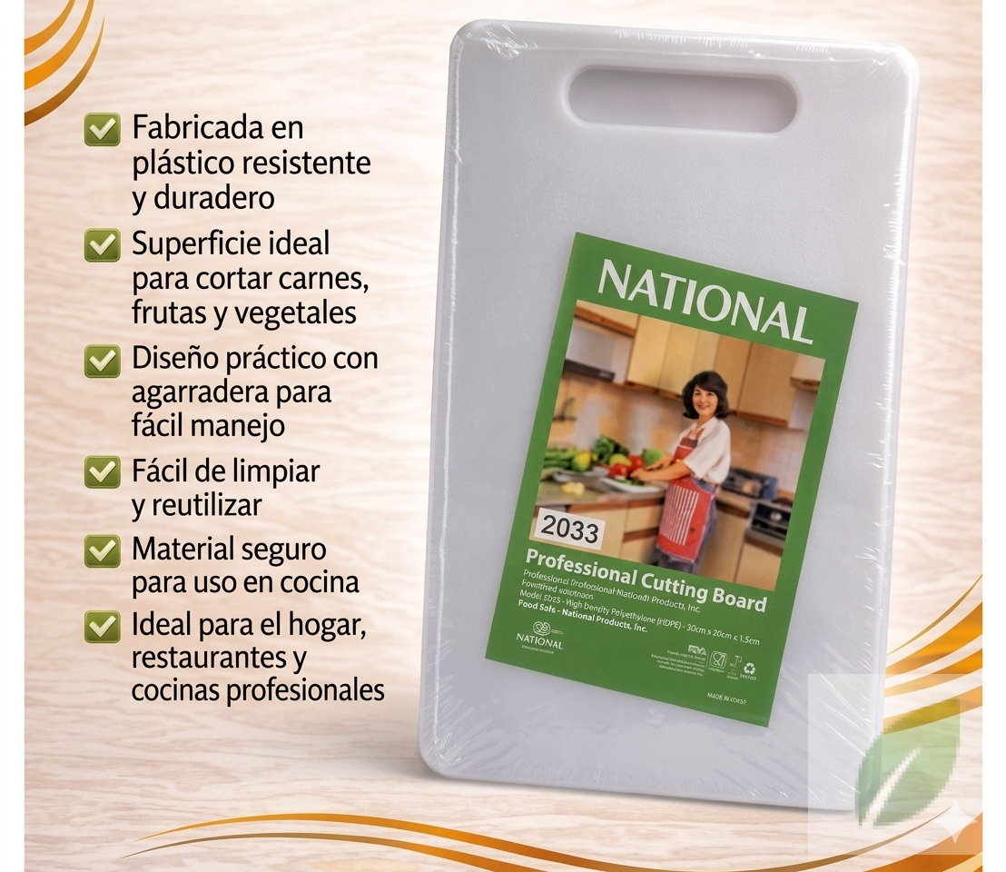 Tabla de Picar Mediana para Cocina Multiuso  41 x 25 cm.
