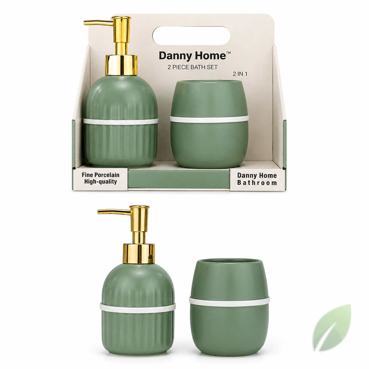 Set de Baño Danny Home 2 Piezas Verde