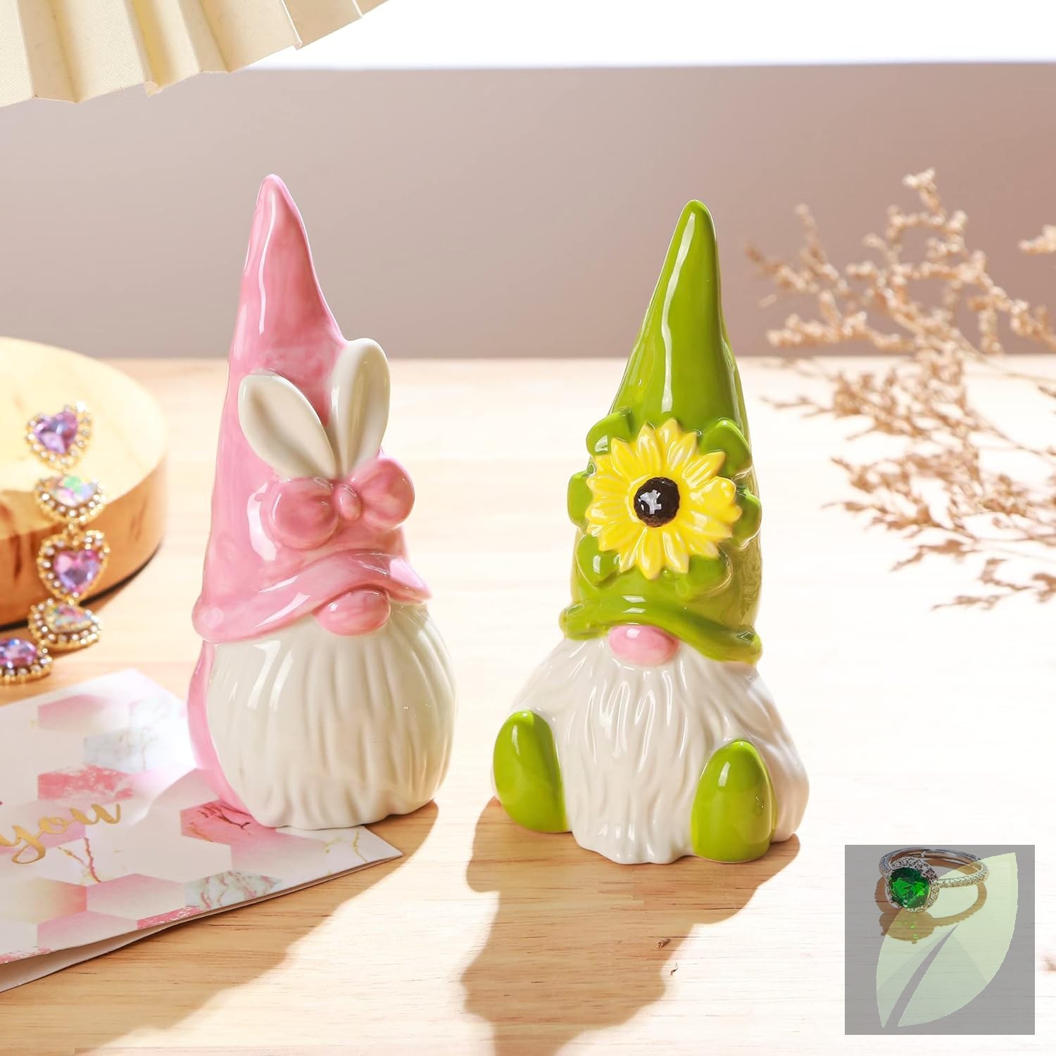 Gnomo de cerámica Pascua/Primavera