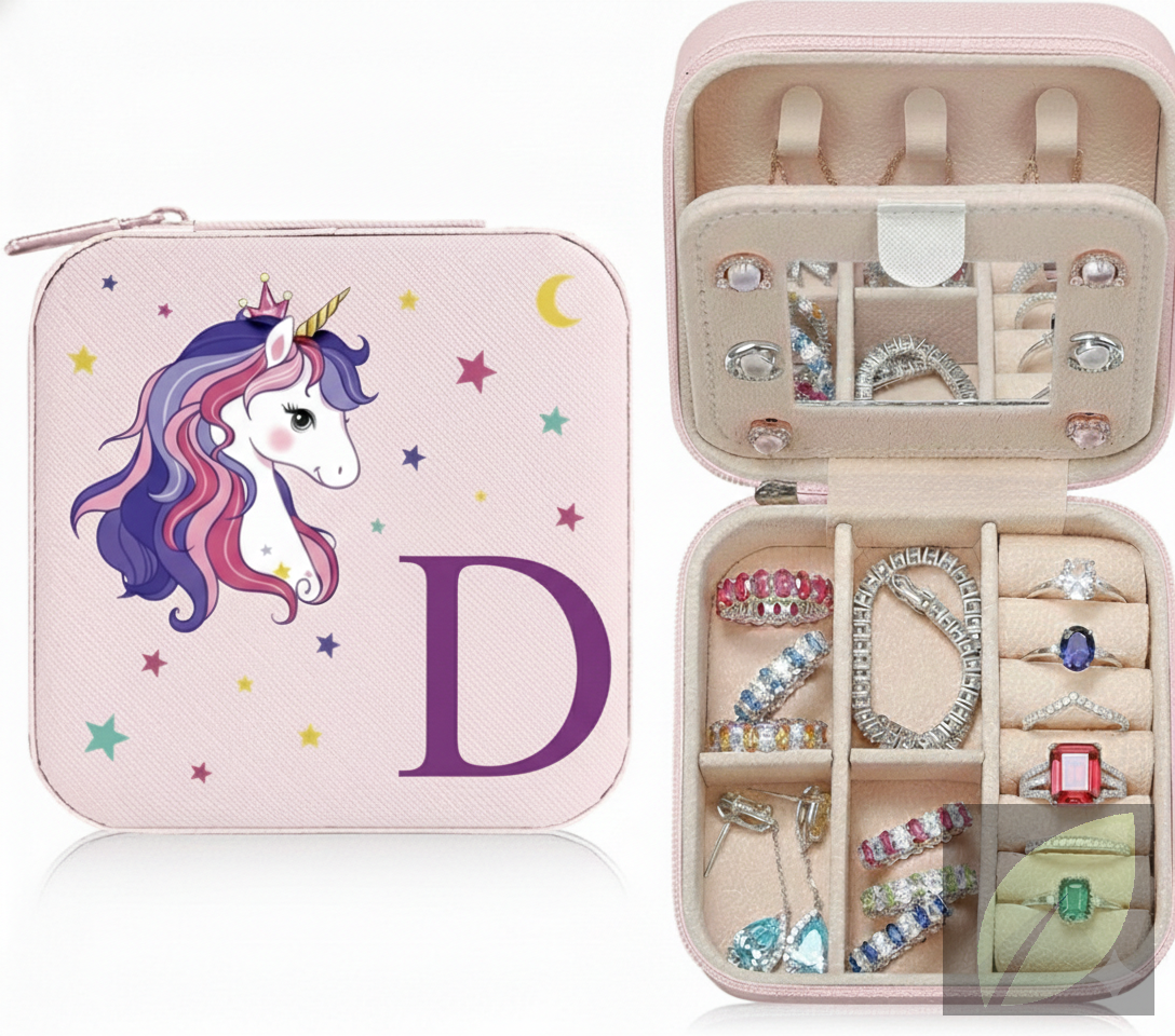 Caja de joyería de viaje color claro para anillos y accesorios