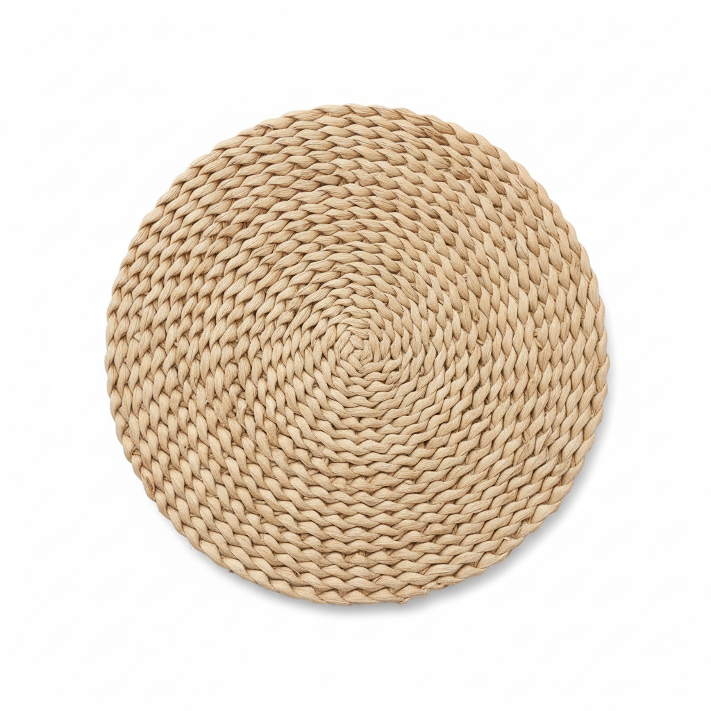 Mantel Individual Redondo de Fibra Natural