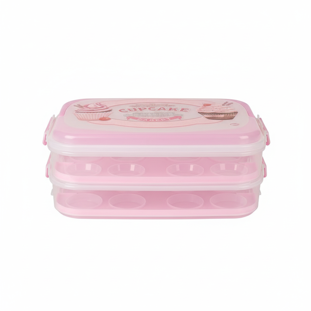 Contenedor de cupcakes de 2 niveles