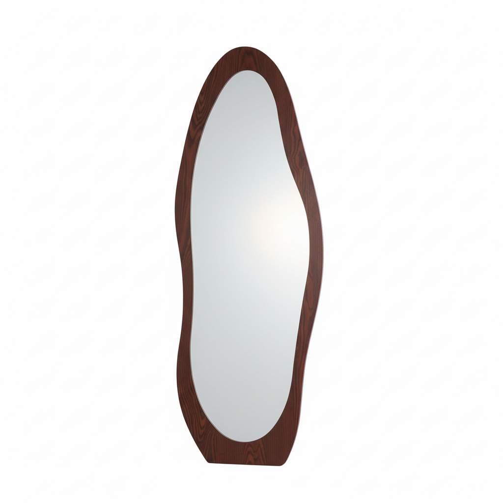 Espejo de cuerpo entero con marco de madera