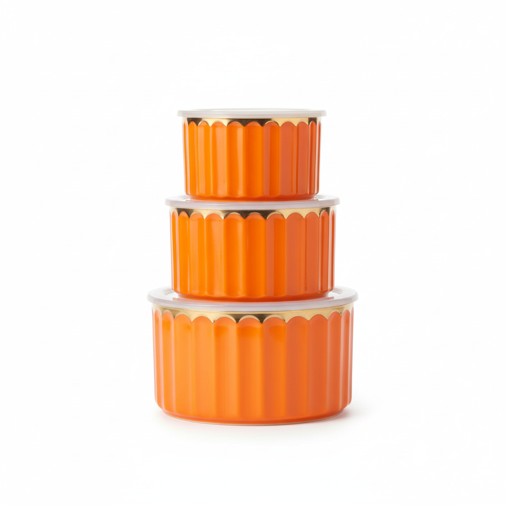 Anchor Hocking Orange Glass Food Storage Containers