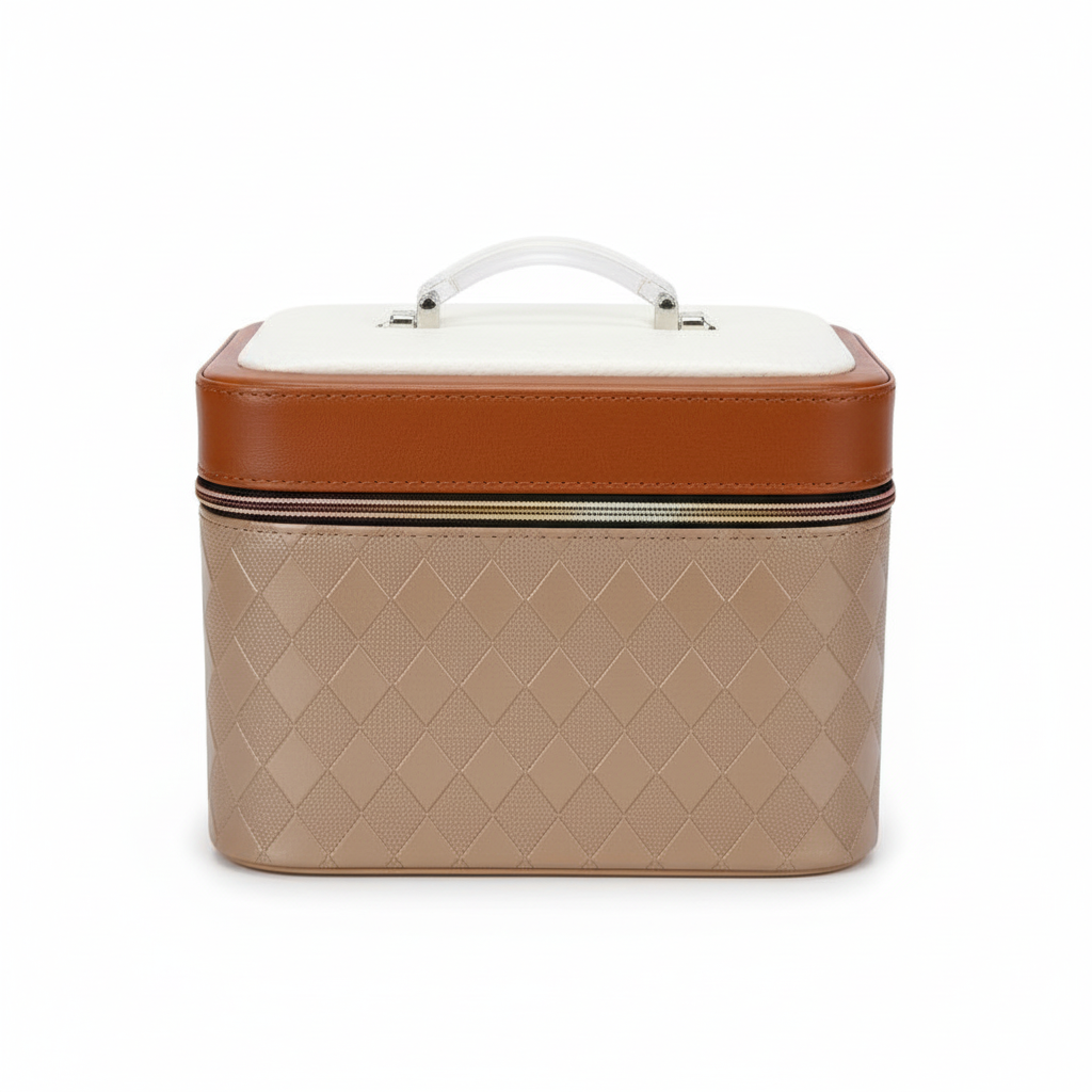 Elegante Organizador de Maquillaje de Cuero PU