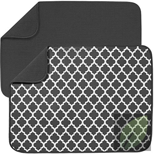 EcoMarket: Set 2 Tapetes Secado Platos Microfibra XL 45x60cm Gris