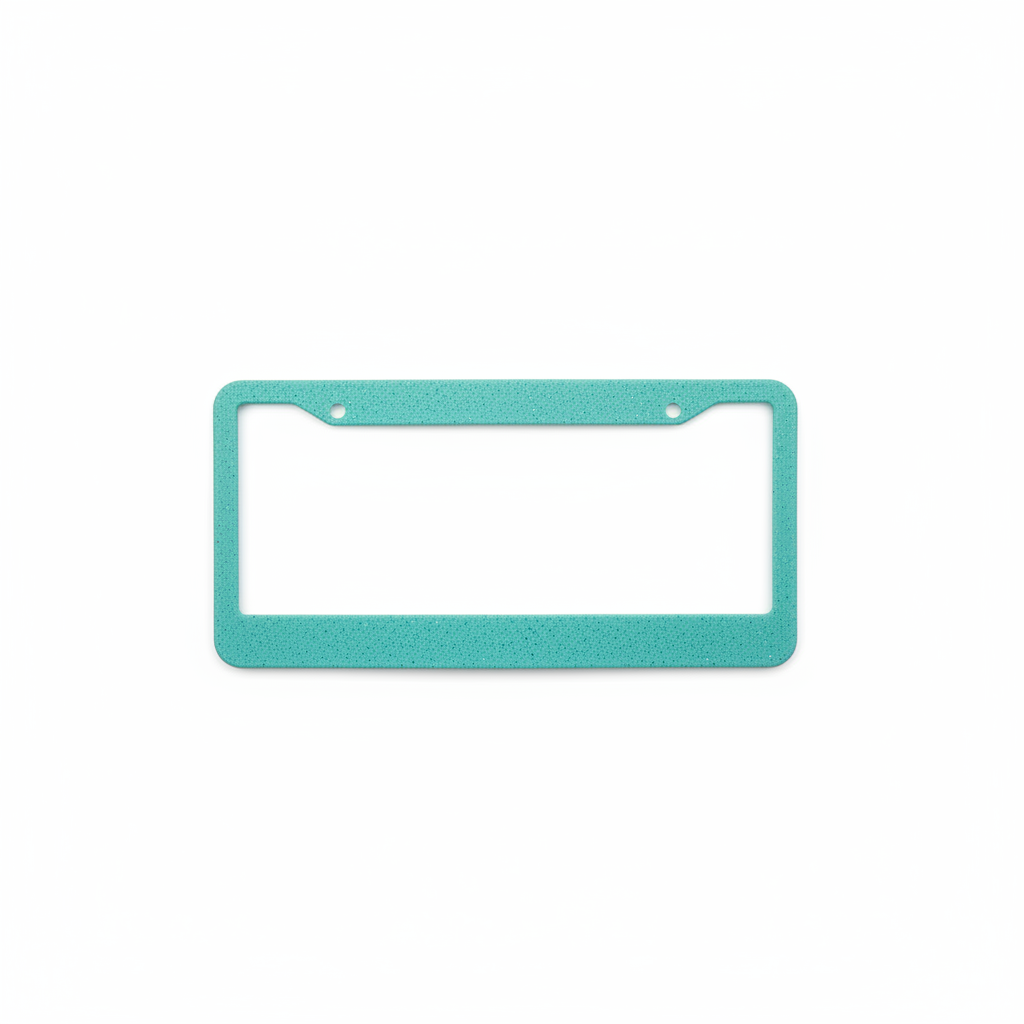 Marco de matrícula a cuadros de acero inoxidable Color azul